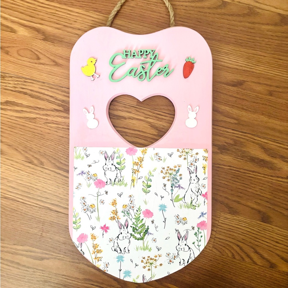 💥 Handmade Pink Floral Happy Easter Sign Decor